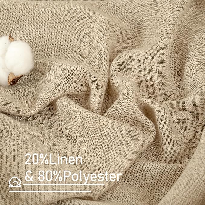 78 Inch Length Brown Linen Curtains - Image 2