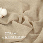 54 Inch Semi Sheer Linen Curtains 2 Panels Set, Light Filtering Bedroom Window - Image 2