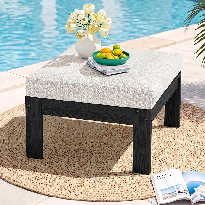SERWALL Outdoor Ottoman with Cushions by SERWALL