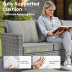 ovios 9 Pieces Patio Furniture Set, Outdoor Wicker Sofa Couch - Image 6