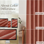 Firebrick 80 Inch Pinch Pleated Light Filtering Linen Curtains 2 Panels | Boho - Image 4