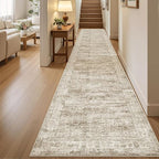 Soalmost Hallway Runner Rug 2'6" x 12' Washable Long Kitchen Rugs Brown | by Soalmost