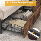 Lifezone Queen Bed Frame with 2-Tier Storage Headboard, Metal Platform Bed - Image 6