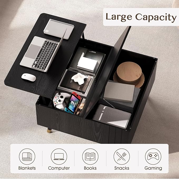 JOINICE 32" Square Lift Top Coffee Table - Image 3