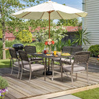 Pamapic 7-Piece Outdoor Dining Set, All-Weather Garden/Deck/Backyard Furniture - Image 3