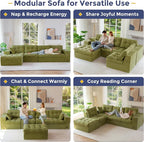 MAXYOYO 132" L Shaped Modular Sectional Sofa - Image 4