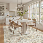 Soalmost 5x7 Area Rugs Brown/Pink Low Pile Washable Trendy Faded Style Rug | - Image 8
