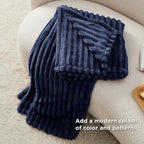 Bedsure Soft Navy Blue Throw Blanket - Image 6