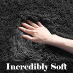 Black 6x9 Area Rugs for Living Room Bedroom, Large Fluffy Soft Plush Floor Big - Image 2