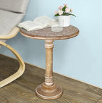 Lightnpro Carved Round End Table by Lightnpro