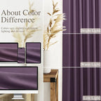 Plum Linen Curtains for Living Room 63 Inches Long 2 Panel Set Light Filtering - Image 3