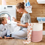 XUANGUO Cotton Rope Laundry Basket Hamper - Image 4