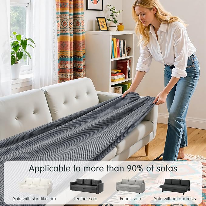 Hokway Couch Cushion Covers Stretch Cushion Covers Sofa Seat Cushion Slipcover - Image 4