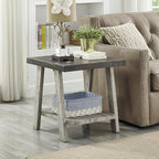 Roundhill Furniture Athens Contemporary 3-Piece Wood Shelf Coffee Table Set - Image 5