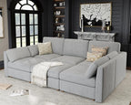 Oversized Modular Sectional Sleeper Sofa, Solid Wood Frame, Removable Washable - Image 3