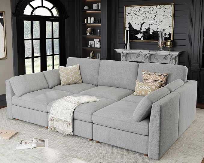 Oversized Modular Sectional Sleeper Sofa, Solid Wood Frame, Removable Washable - Image 3