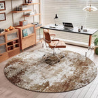 Brown Round Rugs 6ft Washable Circle Area Rug - Image 3