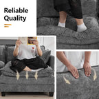 111'' Sectional Cloud Deep Seat Couch, Modern Comfy Chenille Modular Sectional - Image 4