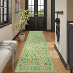 DUKINO 2.6x8 Rug for Hallway, Washable Kitchen Rugs Non Slip, Light Green | Low - Image 7