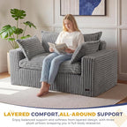 MAXYOYO 59" Bean Bag Sofa Couch, Loveseat Boneless Couch in a Box, Upholstered - Image 5