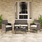 4-Piece Outdoor Furniture Set, PE Rattan Wicker Chairs - Image 7