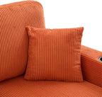 L-Shaped Sectional Sofa with Storage & Movable Ottoman, Corduroy 3 Seater - Image 9
