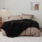 Bedsure GentleSoft Fluffy Black Blankets Queen Size - Image 8