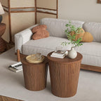 Nesting Coffee Table Set of 2, Round End Table - Image 4