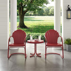 Crosley Furniture Tulip 3-Piece Outdoor Chair and Side Table Set, Retro Metal - Image 5