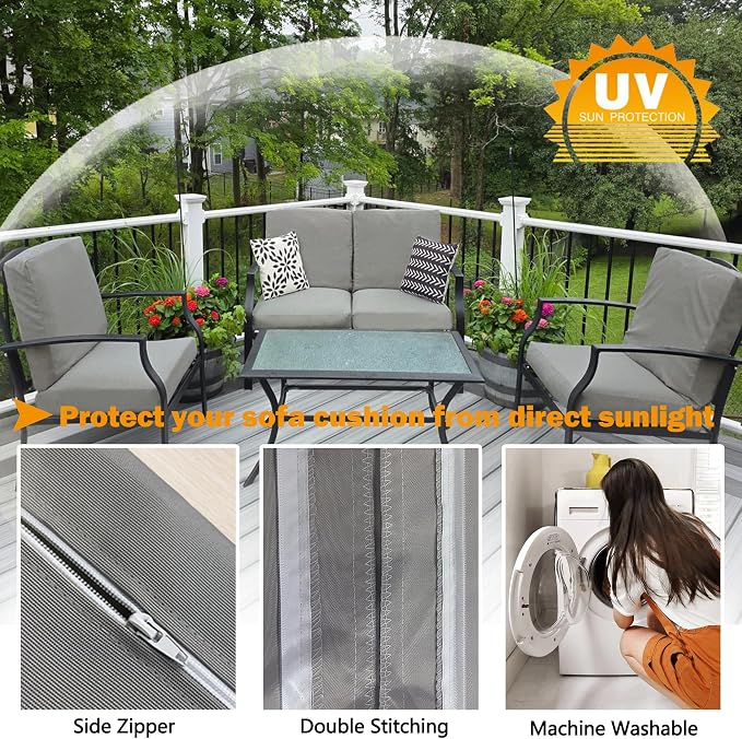 Sqodok Outdoor Cushion Covers 25x25 inch, Wicker Chair - Image 5