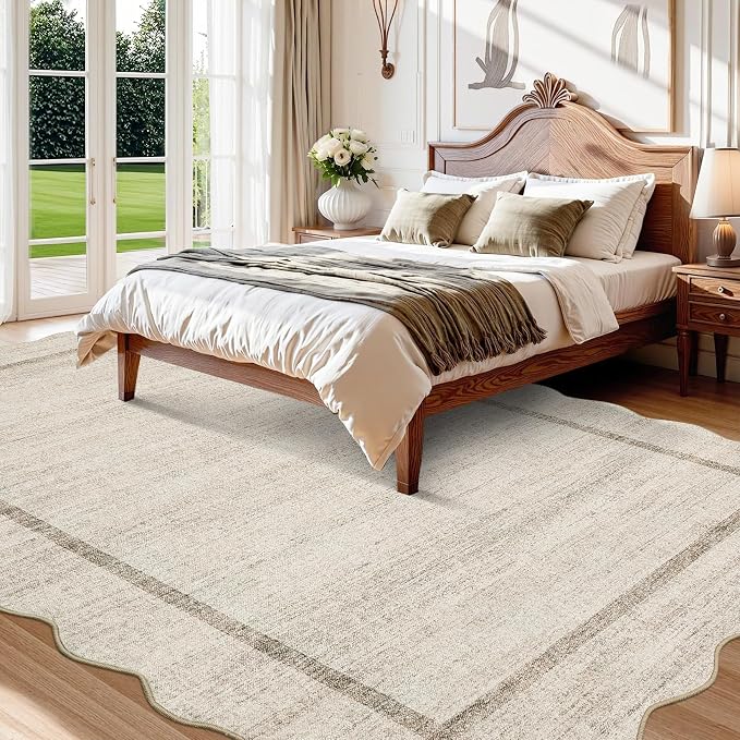 GarveeHome Scalloped Washable Rug 9x12 Area Rug - Image 3