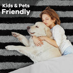 4x6 Black and Grey Fluffy Soft Area Rug Non-Slip - Image 6