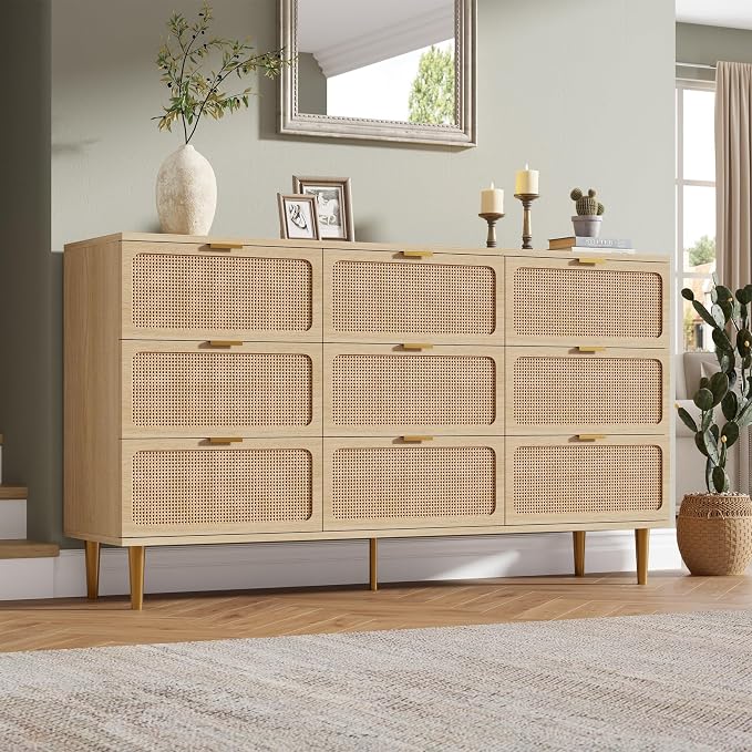 GarveeHome Rattan 9 Drawer Dressers - Image 4