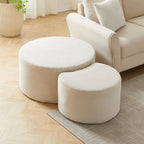49.7'' Foam Round Nesting Coffee Table Set of 2, Modern Upholstered Side End - Image 6