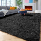 Black 6x9 Area Rugs for Living Room Bedroom, Large Fluffy Soft Plush Floor Big - Image 5