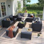 Aoxun 10 Piece Outdoor Patio Furniture Set 9 Seats, Outdoor Sectional - Image 2