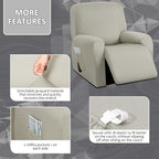 ULTICOR 4-Piece, 1 Seat Recliner Cover, Yarn Dyed Reclining Chair Covers - Image 3