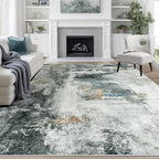 9x12 Area Rugs for Living Room Washable Bedroom Dining Room Black Gold | Modern by Aelenmu
