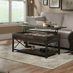 Sauder Steel River Rustic Industrial Style Lift Top Coffee Table, Coated Metal - Image 4