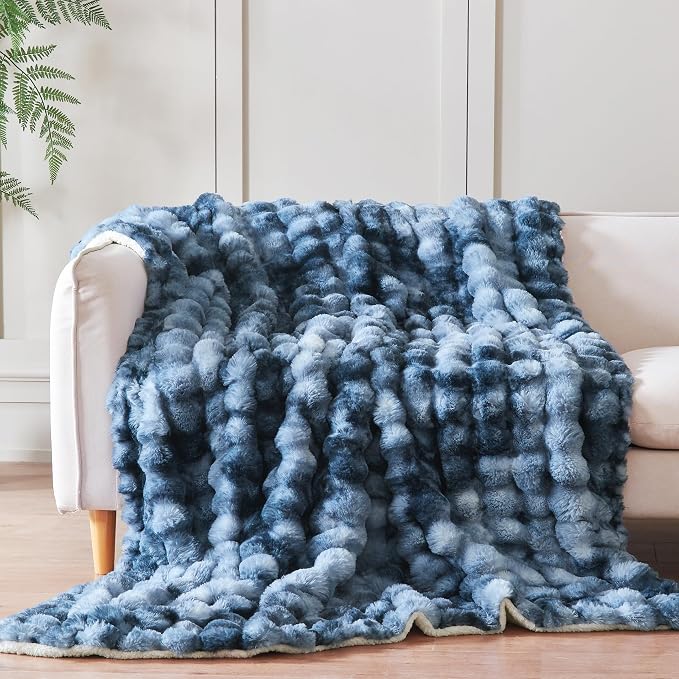 60x80 Inches Ultra-Soft Fuzzy Faux Fur Plush Twin Size Blanket - Image 4
