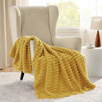 Bedsure Soft Yellow Throw Blanket - Image 3