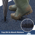BEQHAUSE Dirt Trapper Door Mat 24" x 36" Half Circle Non Slip Rugs, Absorbent - Image 3