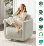 Swivel Accent Chair, 360° Barrel Swivel Lounge Seat - Image 4