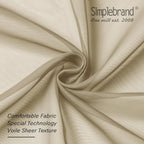 Simplebrand Taupe Sheer Curtains 72 Inches Long 2 Panels, Light Filtering Rod - Image 5