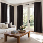 Cocoa Coffee 100% Blackout Linen Curtains 96 Inch Length 2 Panels Set - Image 8