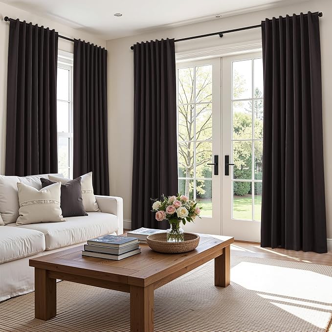 100% Blackout Curtains 90 Inch Length 2 Panels Set - Image 8