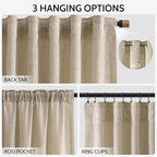 Taupe Burlywood Linen Curtains 84 Inch Length - Image 2
