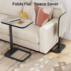 Driftwood Grey TV Tray Table, Adjustable Height & Rounded Metal Corners - Image 6