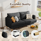 70" Modern Loveseat Sofa with USB Type-C Ports, Linen Fabric 2-Seater Deep Seat - Image 5