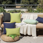 MIULEE Pack of 2 Decorative Outdoor Solid Waterproof Throw Pillow Covers Faux - Image 6